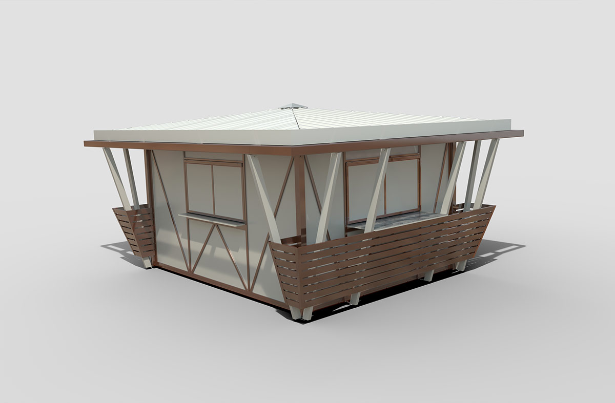 progetto chiosco da spiaggia place-x