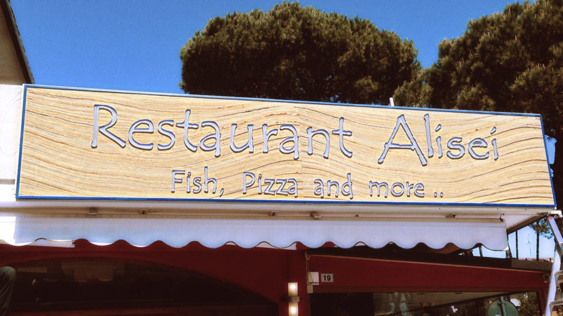 insegna ristorante place-x